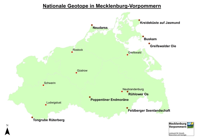 Übersichtskarte Nationale Geotope